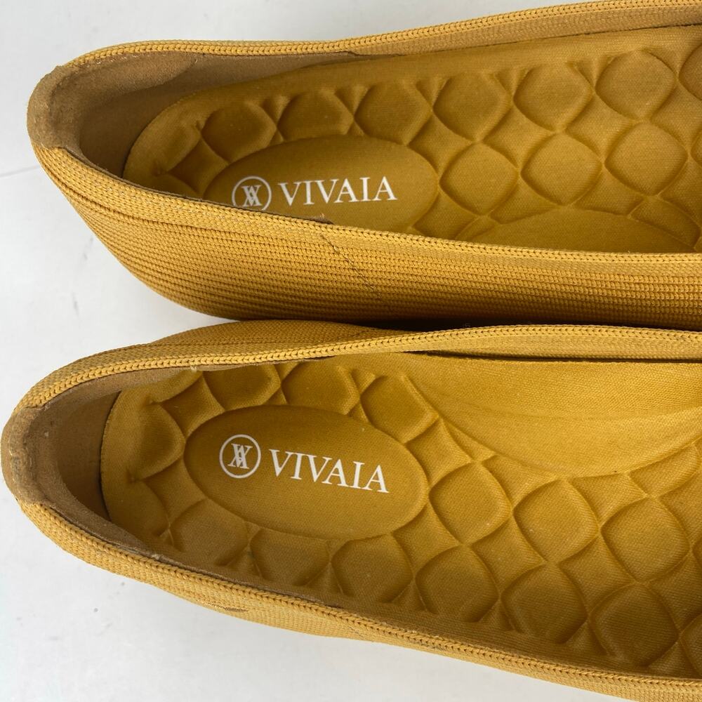 Vivaia Square Toe V Cut Ballet Flat Margot 2.0 Ginger Yellow Size 41 / 9.5 US - Picture 3 of 9